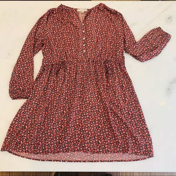 LOFT Dresses & Skirts - NWT Loft Floral Cinch Waist Swing Dress Long Sleeve Size Medium Petite